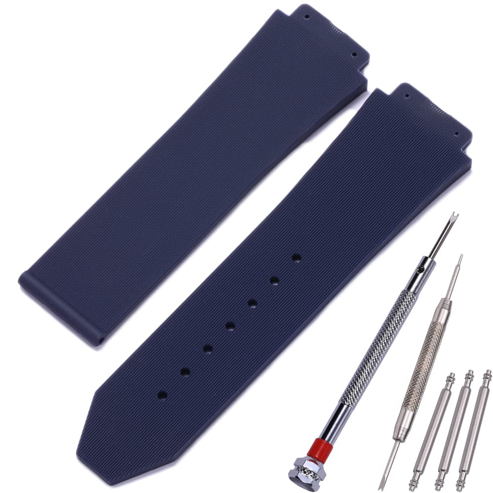 MCXGL Cinturino di ricambio in gomma da 25 mm x 19 mm, compatibile con  Hublot Big Bang cinturino in silicone Sport impermeabile - Blu scuro :  Amazon.it: Elettronica