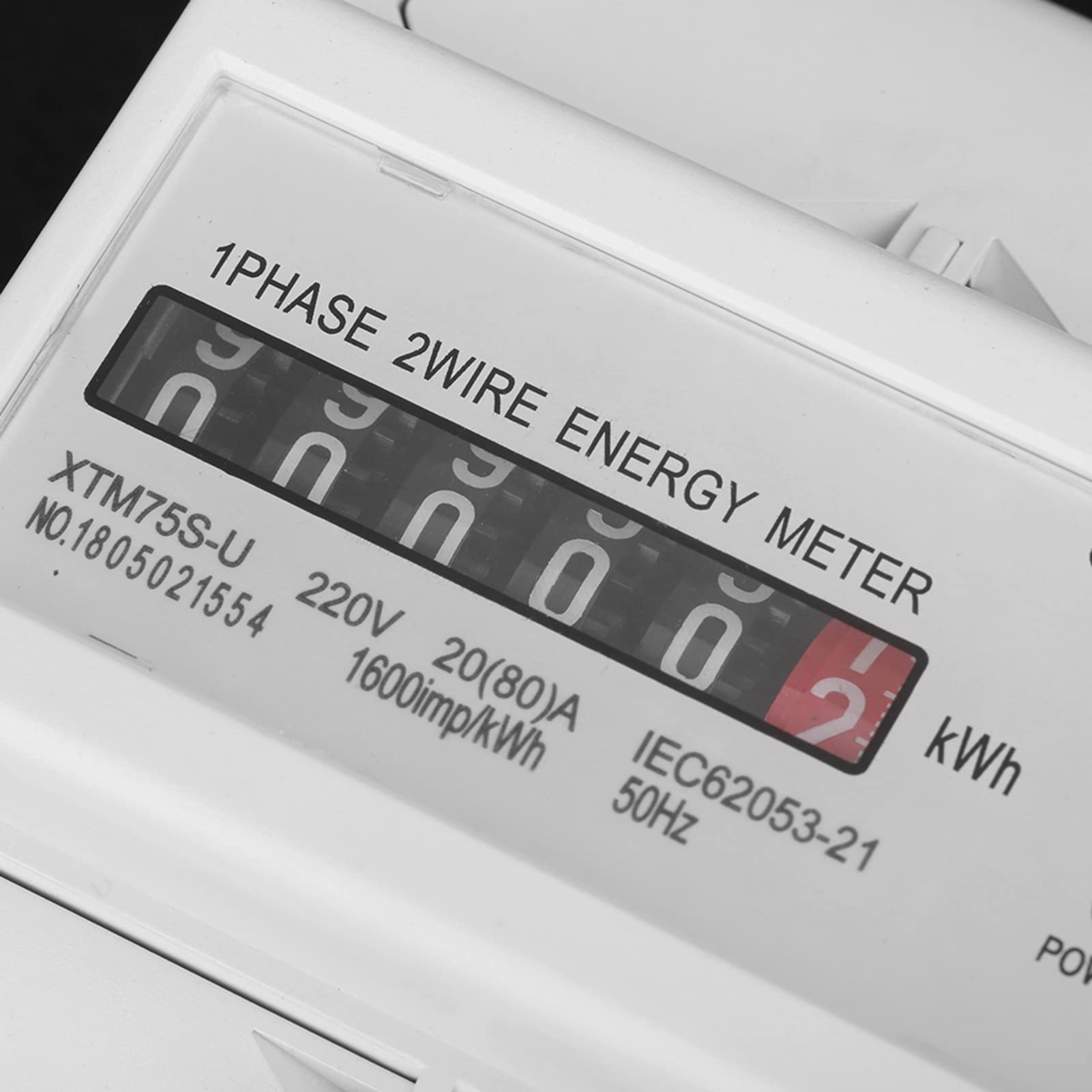 Compteur ¨¦lectrique sur Rail DIN 220V Compteur KWh ¨¦lectronique, XTM75S-U 220V, Type monophas¨¦ sur rail DIN Kilowattheure kwh Compteur num¨¦rique monophas¨¦ 2 fils 4P[20 (80) A]