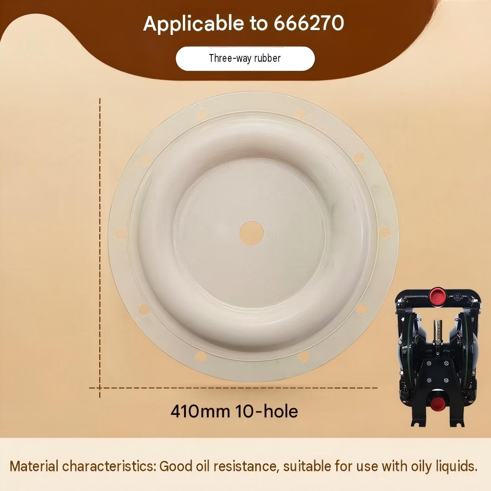 666270 2 piezas de repuesto diafragma goma 410 mm a prueba de fugas | Accesorios for bomba neumática de doble diafragma compatibles