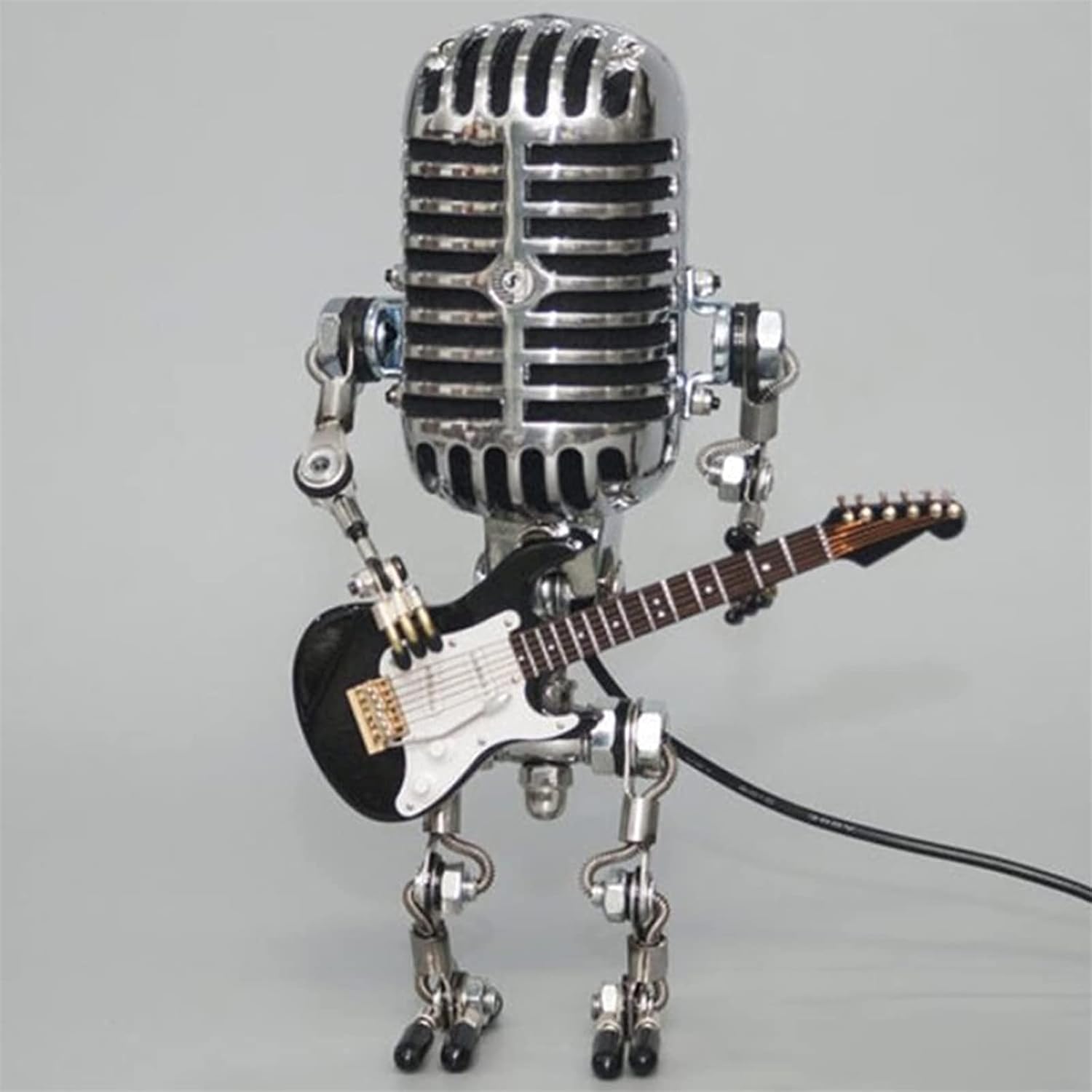 Vintage Microphone Robot Desk Lamp,Metal Microphone Robot Lamp with