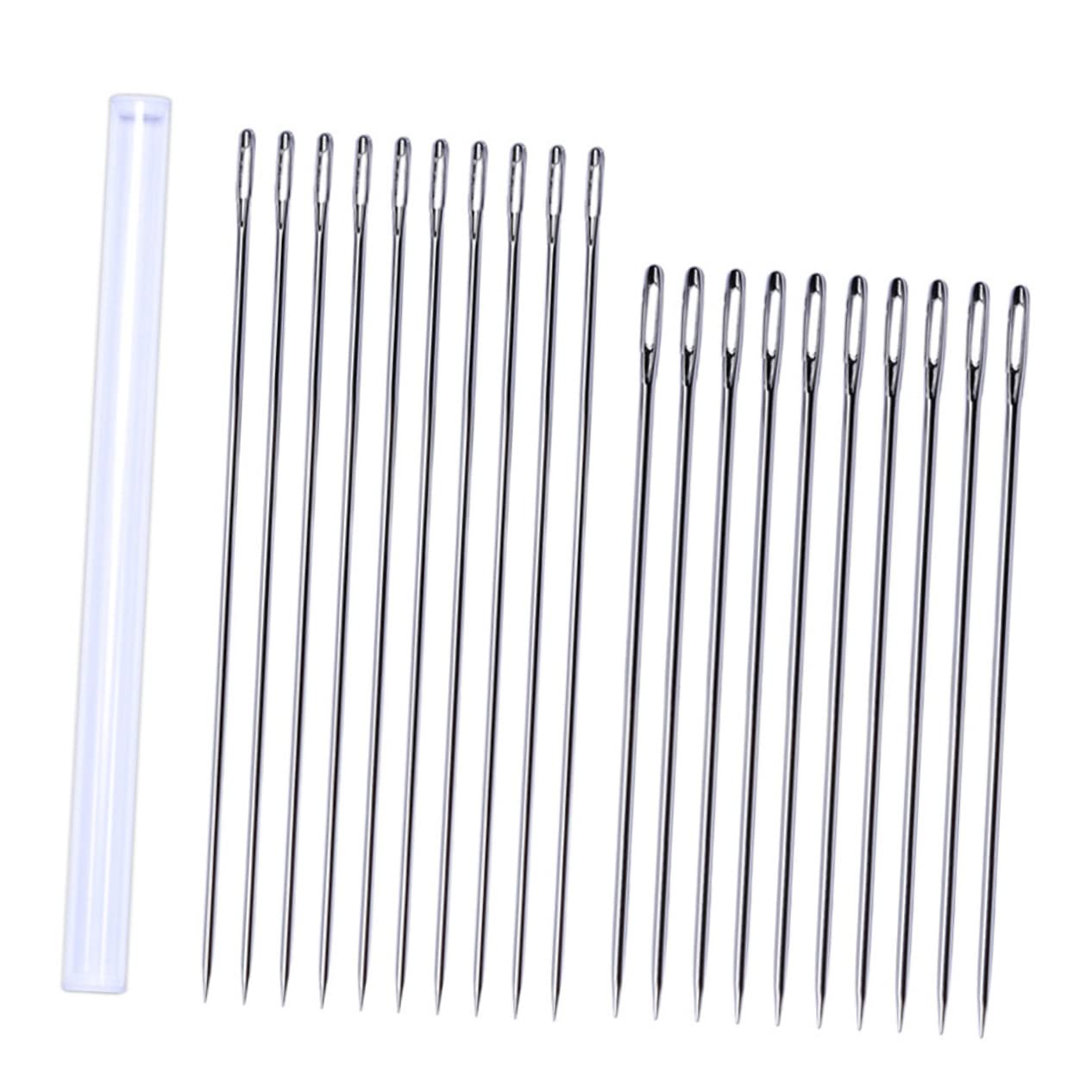 MOKKHNB Aguja de Coser de Ojo Grande 100 Piezas en Acero Inoxidable