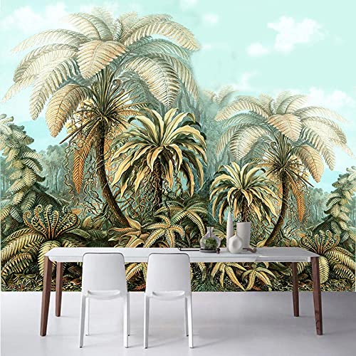 Papier Peint Rétro Peint à la Main Tropical Décoration Murale 3D - 3