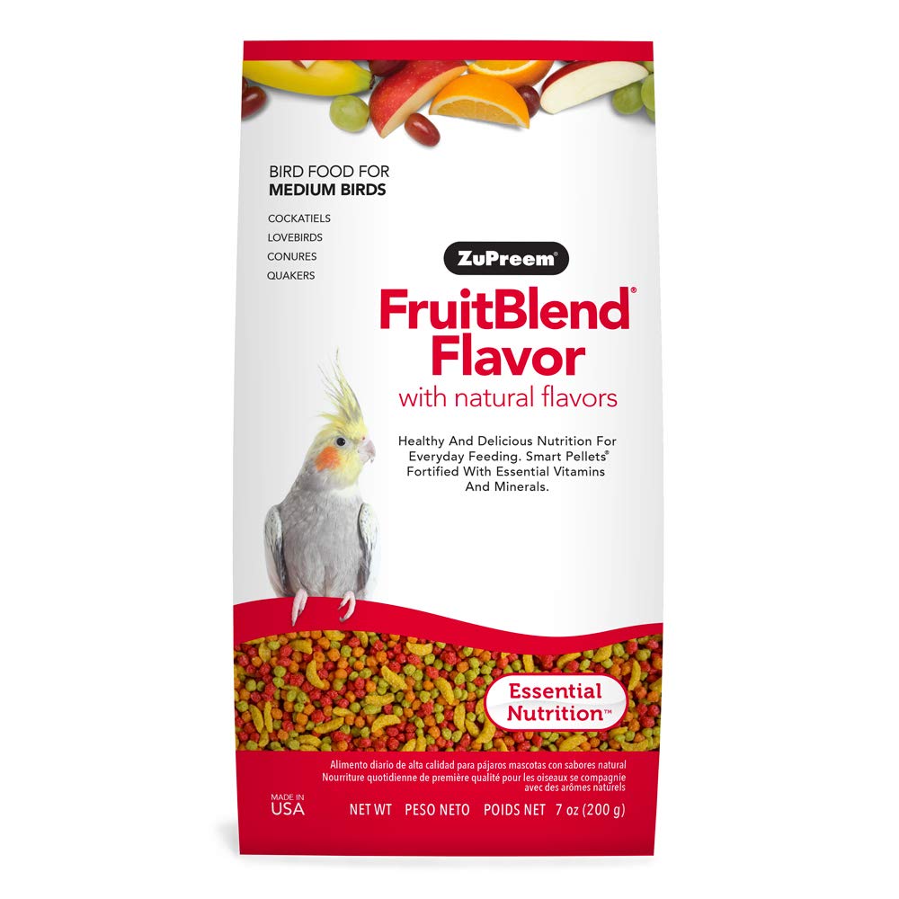 ZuPreem Fruitblend Flavor With Natural Flavors Avian Diets Medium Adult Bird Pellet Food - 200 Gm