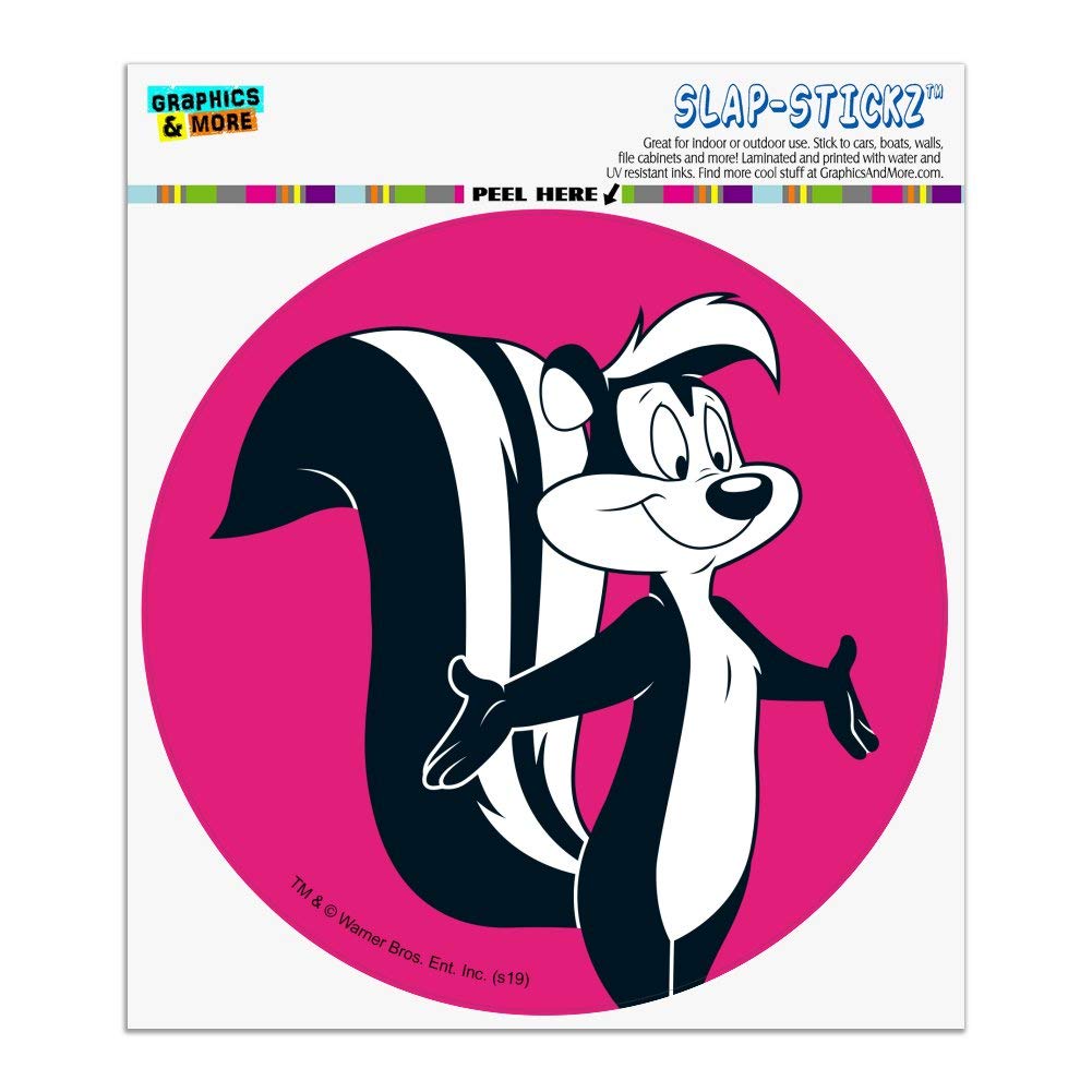 Graphics and More Looney Tunes Pepe Le Pew - Pegatina Circular para ventanilla de Coche