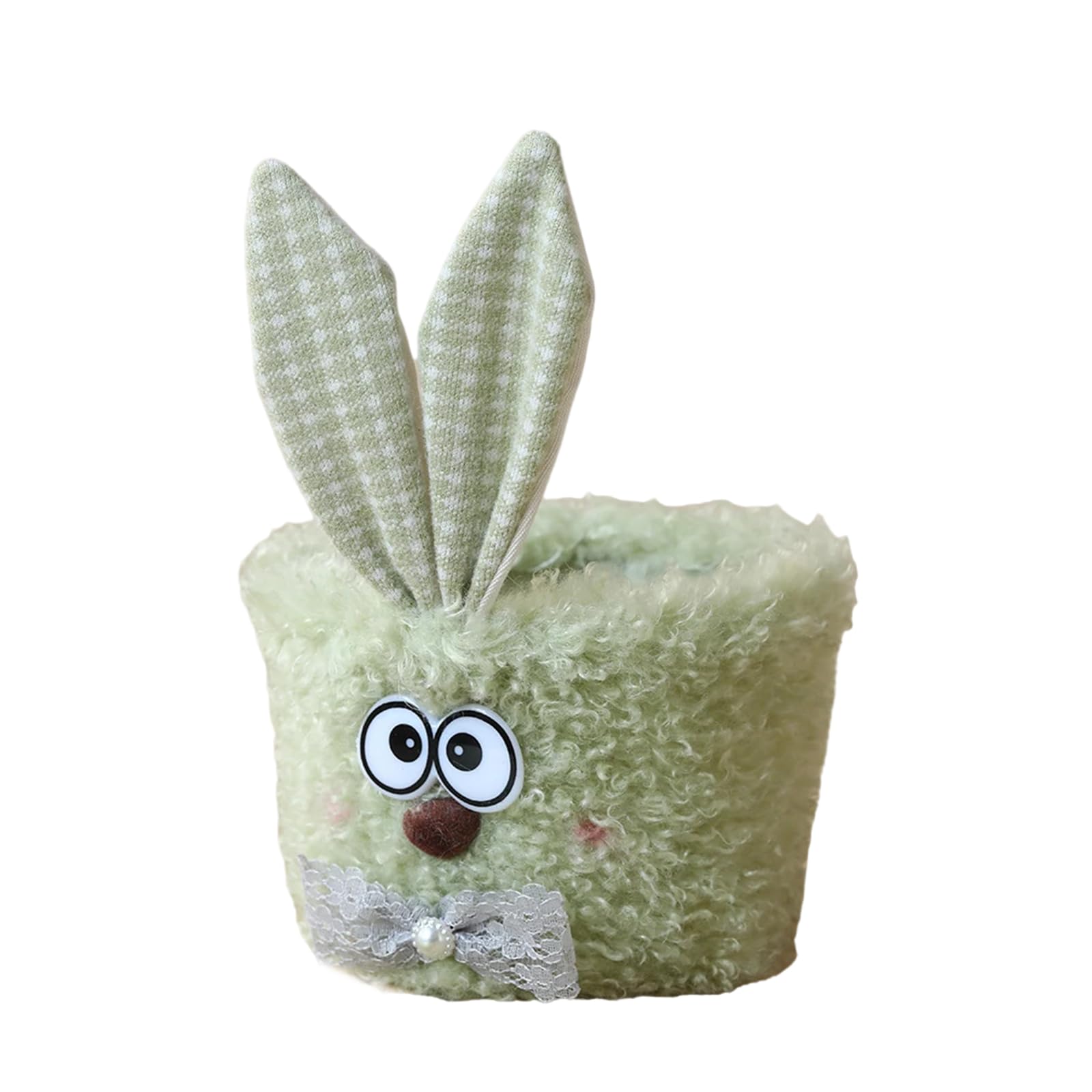 Tsophreniq Easters Bunnies Basket Buckets with Long Plush Ear Eggs Baskets for Party Decorations Candy Storage Baskets