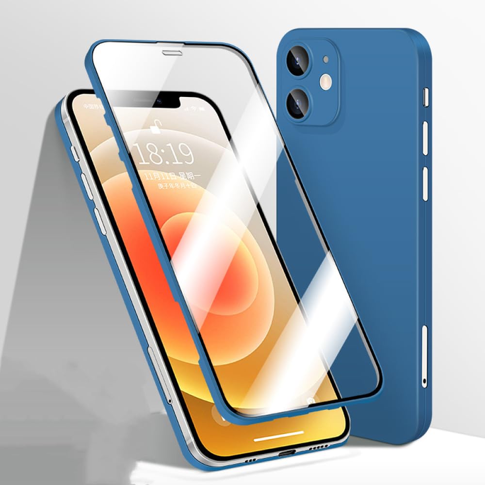 Coque iPhone 12 Mini 360 entière protection avant verre trempé arrière rigide