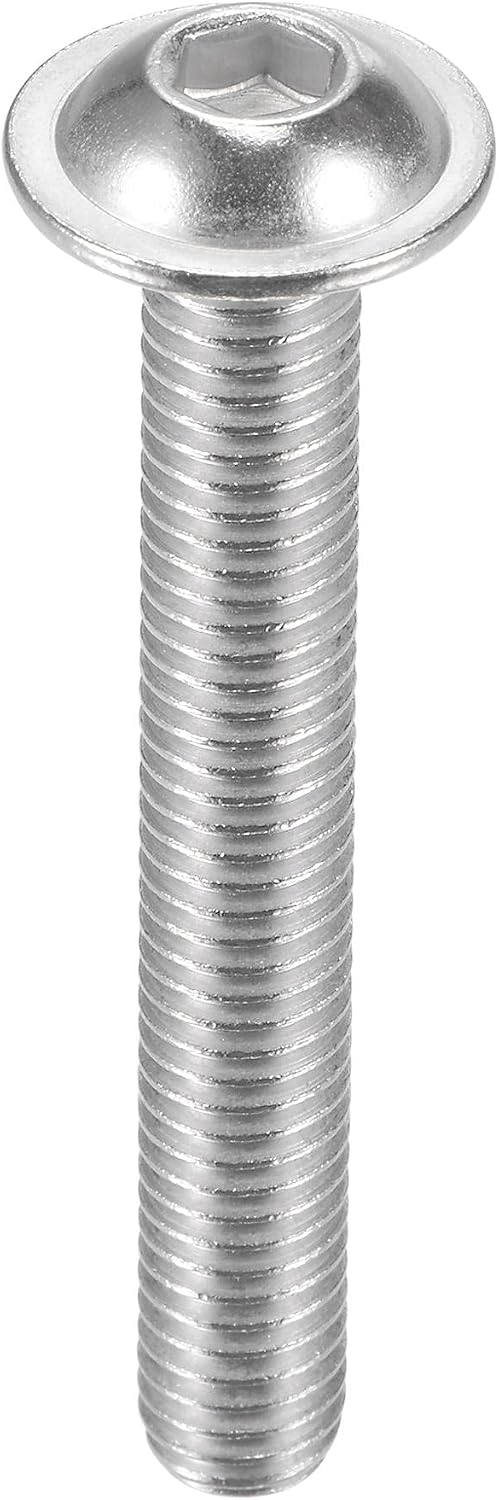 sourcing map Flanged Button Head Socket Cap Screws, M8x60mm Hex Socket Drive Screw, 304 Stainless Steel Fasteners Bolts - Image 5