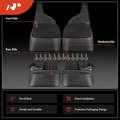 Miniatura 3 de A-Premium Juego de 4 guardabarros compatibles con Toyota Serie 100 Land Cruiser, 1998-2007, Sport Utility, color negro, delantero izquierdo derecho
