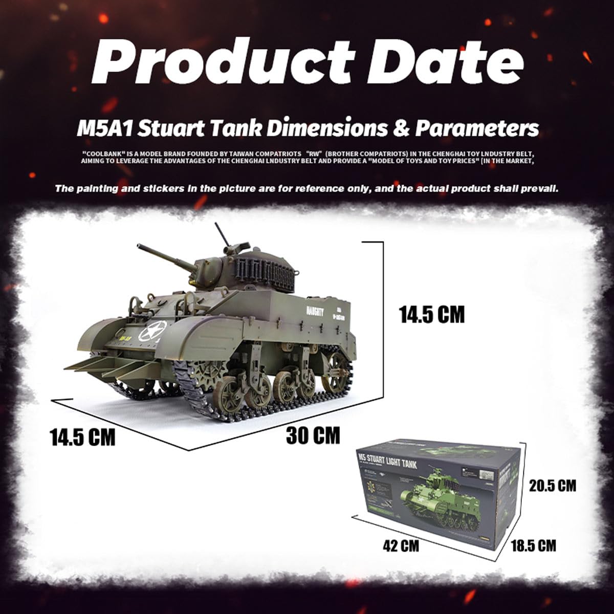 1/16 RC czołg dla dorosłych, 2.4G US M5A1 Stauart Light Battle pilot zdalnego sterowania model czołgu z dźwiękiem i światłami i efektami dymu, model pojazdu RC dla entuzjastów wojskowych