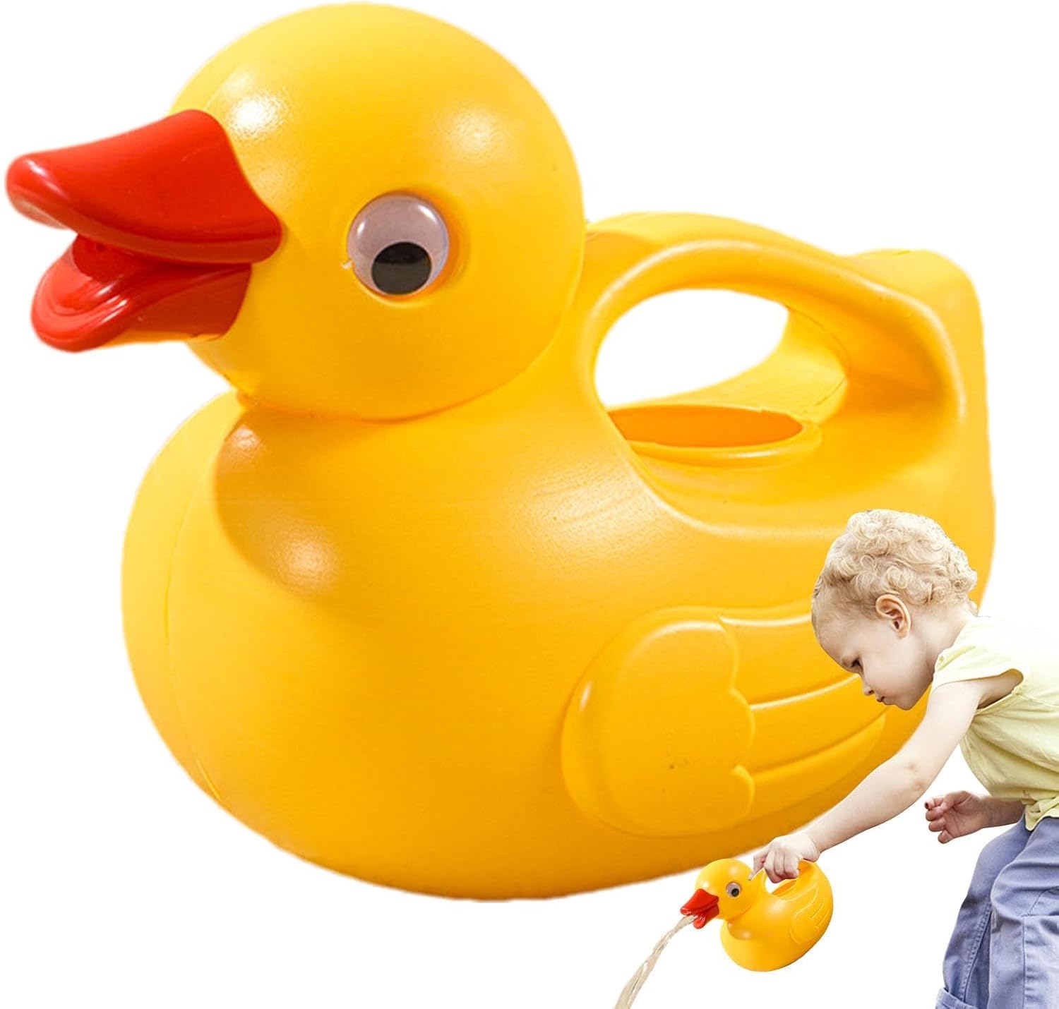 Yellow Watering Can, Unique Cartoon Yellow Duck Watering Can Toy, Lightweight Decorative KidsWatering Cans for Swimming Pool, Indoor and Outdoor Plants Gardening