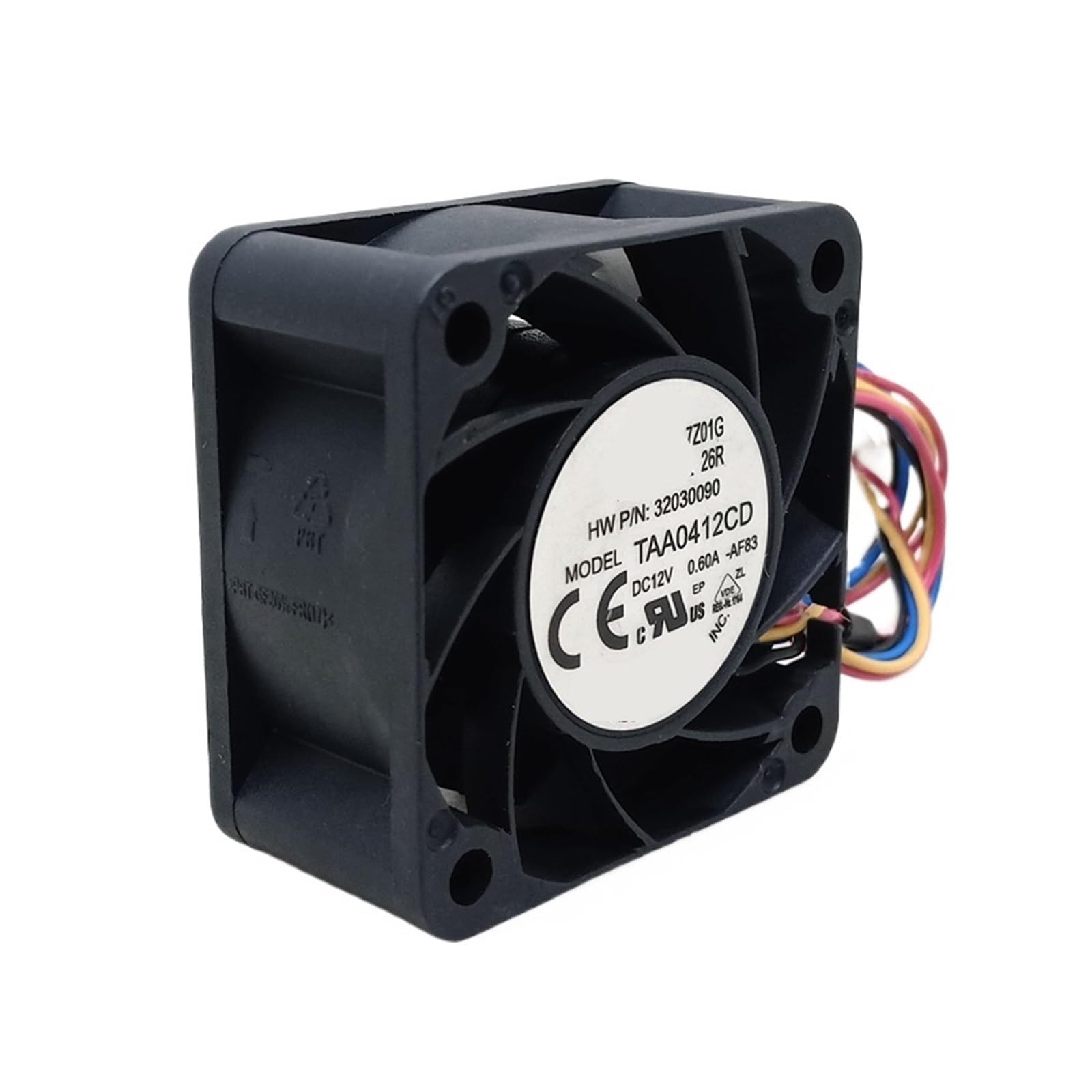 CZVJUKBYP 2pcs 40mm Fan TAA0412CD 4cm 4020 DC 12V 0.60a 4-Wire 13000rpm Cooling
