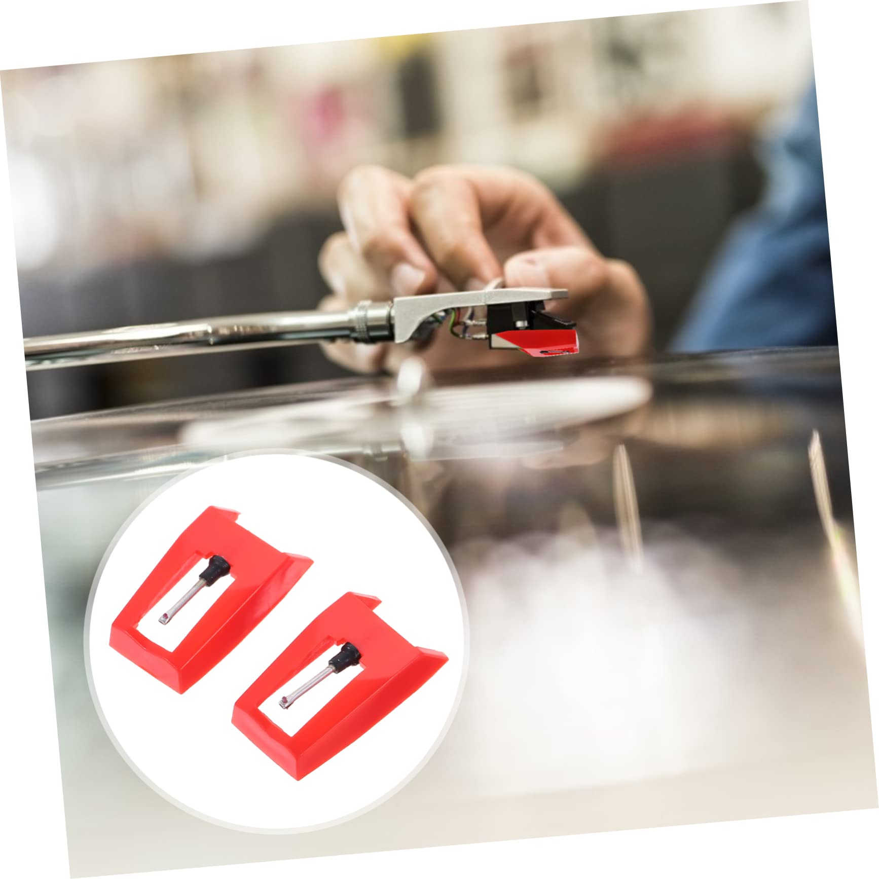 Toddmomy 2Pcs Vinyl Record Player Replacement Needles Phonograph Stylus for Turntables Accessories for Improved Sound Performance Compatible with Record Players