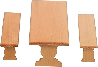 Veemoon 1 Conjunto De Simulação De Mesa E Cadeira Móveis De Madeira Decoração Para Casa Miniture Decoração Em Miniatura Mesa De Jantar Cadeira Mesa De Madeira Cadeira De Madeira Mini Casa