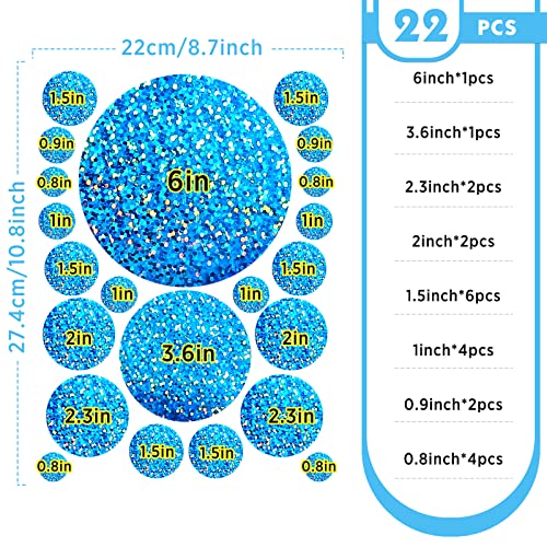 264 Pieces Polka Dots Wall Sticker Circle Wall Decal For Kids Bedroom Living Room, Classroom, Playroom Decor Removable Vinyl Wall Stickers Dots Wall Decals (Glitter Colors) #TOP1