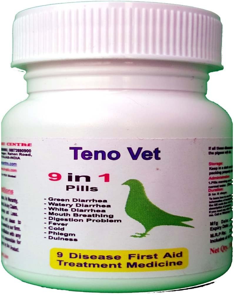 Pigeon Tretment Medicine 9 in 1 Pills || Cure 9 Disease for pigeon (9in1 25-Pills)