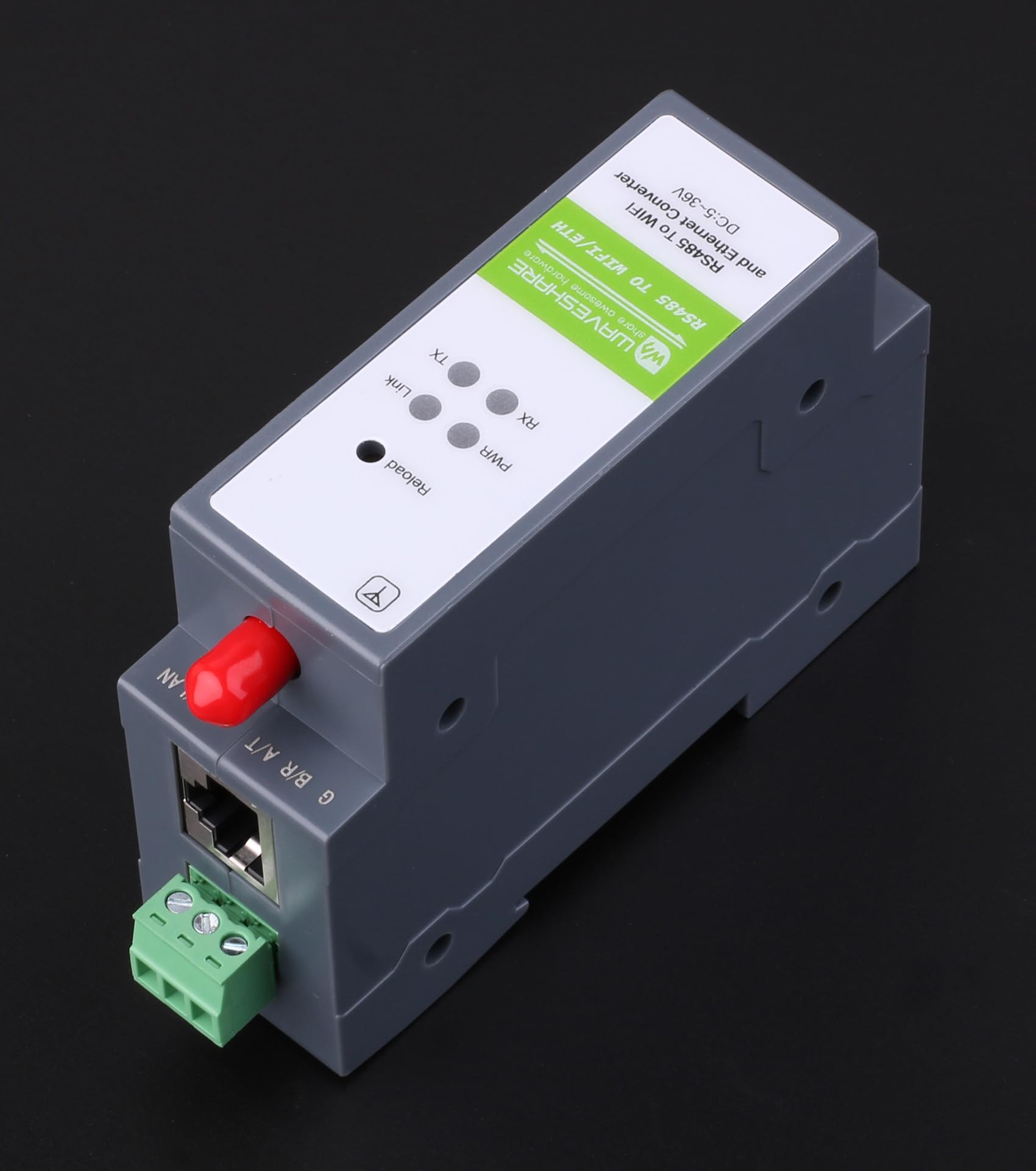 RS485 to WiFi/Ethernet Converter Module Rail-Mount Serial Server Modbus MQTT Gateway