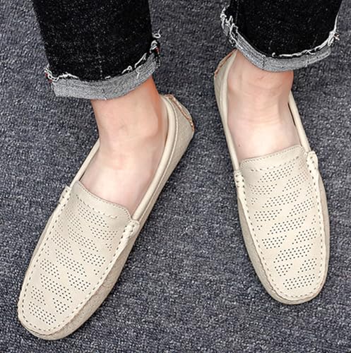 Minishion Boys Mens Casual Summer Shoes Slip on Perforated Breathable Penny Loafers Driver Moccasins YY0062