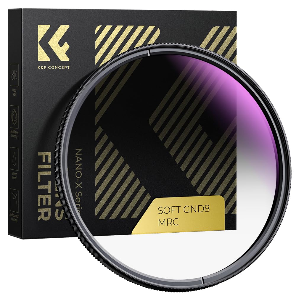 Amazon.com : K&F Concept 72mm Soft GND8 (3 Stop) Lens Filter