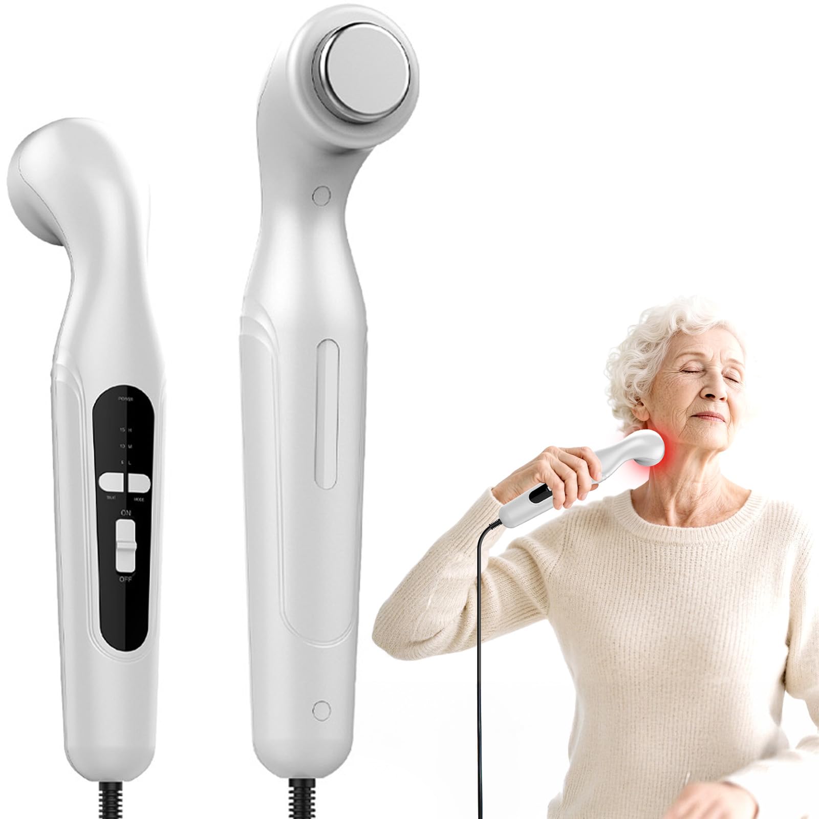 Tragbarer Ultraschall-Massagegerät – mit Adapter, Tiefenentspannungsgerät für Zuhause mit intelligenter Steuerung zur Entspannung von Verspannungen