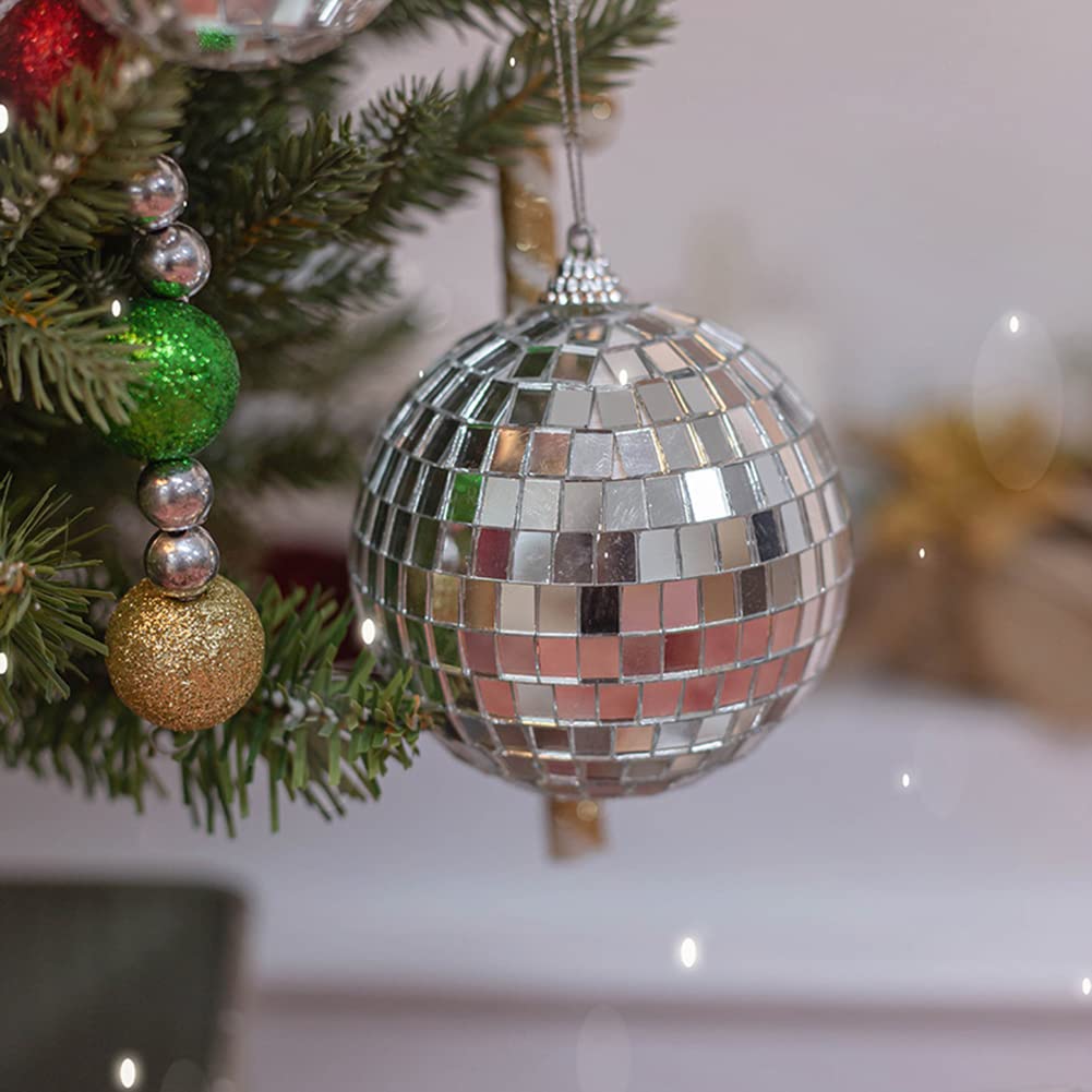 66 Stück Discokugeln Für Partys – Silberne Spiegelkugeln In 5 Größen, Mit Aufhängeschnur – Für Weihnachtsbaum, Partydekoration, Events & Festivals
