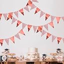 Pop The Party Bunting Flags Banner for Kids Room, Play School Decoration, Birthday Party, Baby Shower Rose Gold (Pack of 3) gallery image
