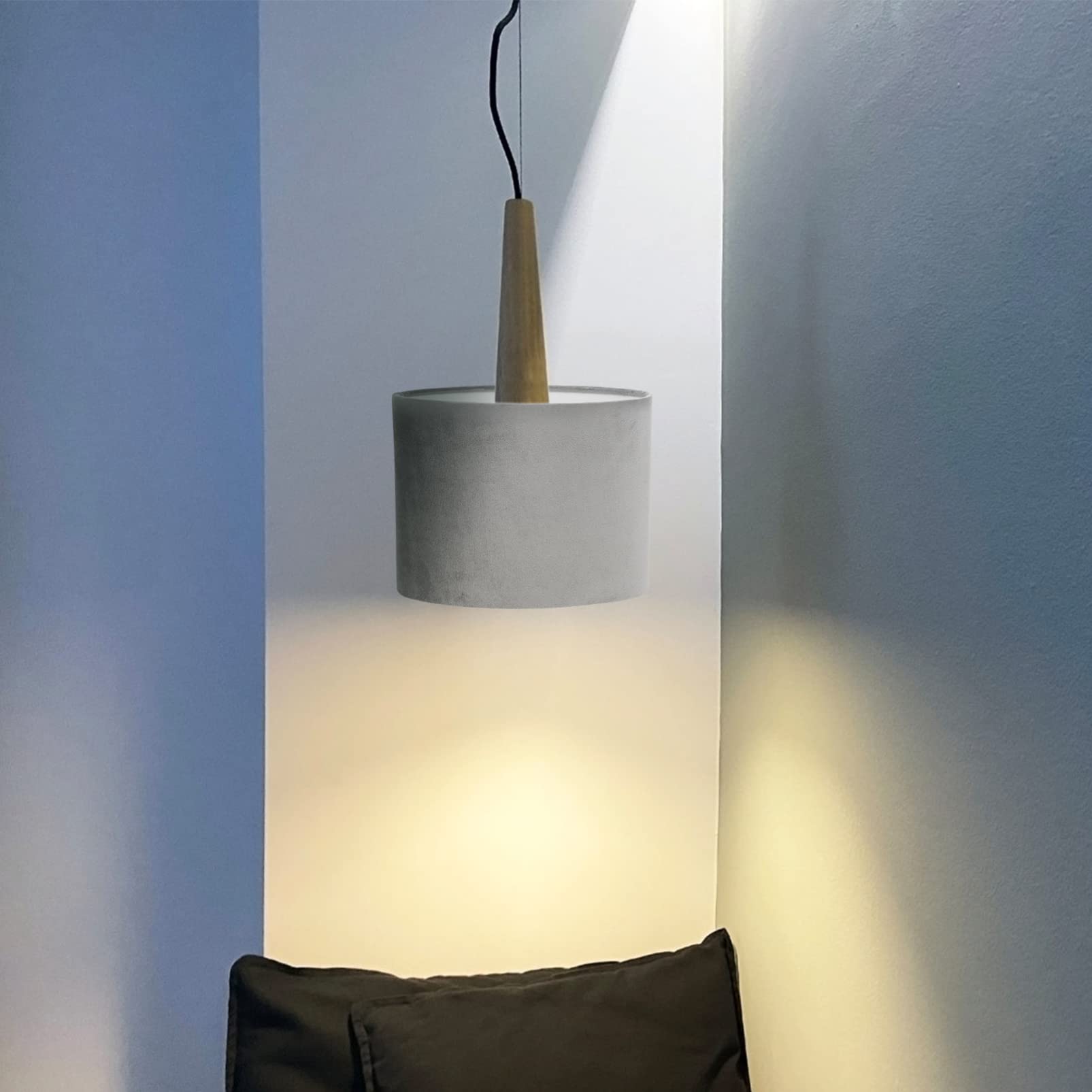 OSALADI Tischlampe Lampenschirm Stoff Oval Tischlampenschirm Hängeleuchtenschirm E27 Grau Samt Nachttischlampe Schirm Lampe Stoffschirm Pendelleuchte Schreibtischleuchte Ersatzschirm