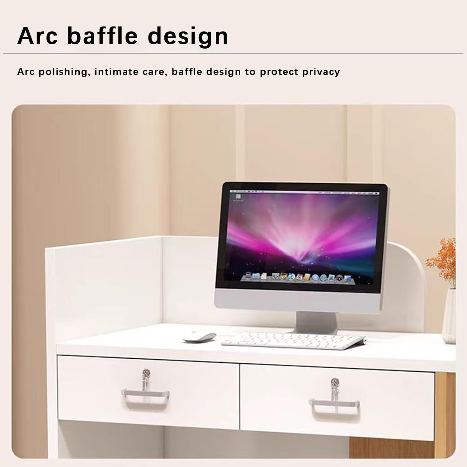 Reception Desk, Checkout Counter, Desk Reception Counter for Small Spaces, Check Out Stand for Salon Recetion Room Retail Counter Checkout Office(Forrm f,100cm)