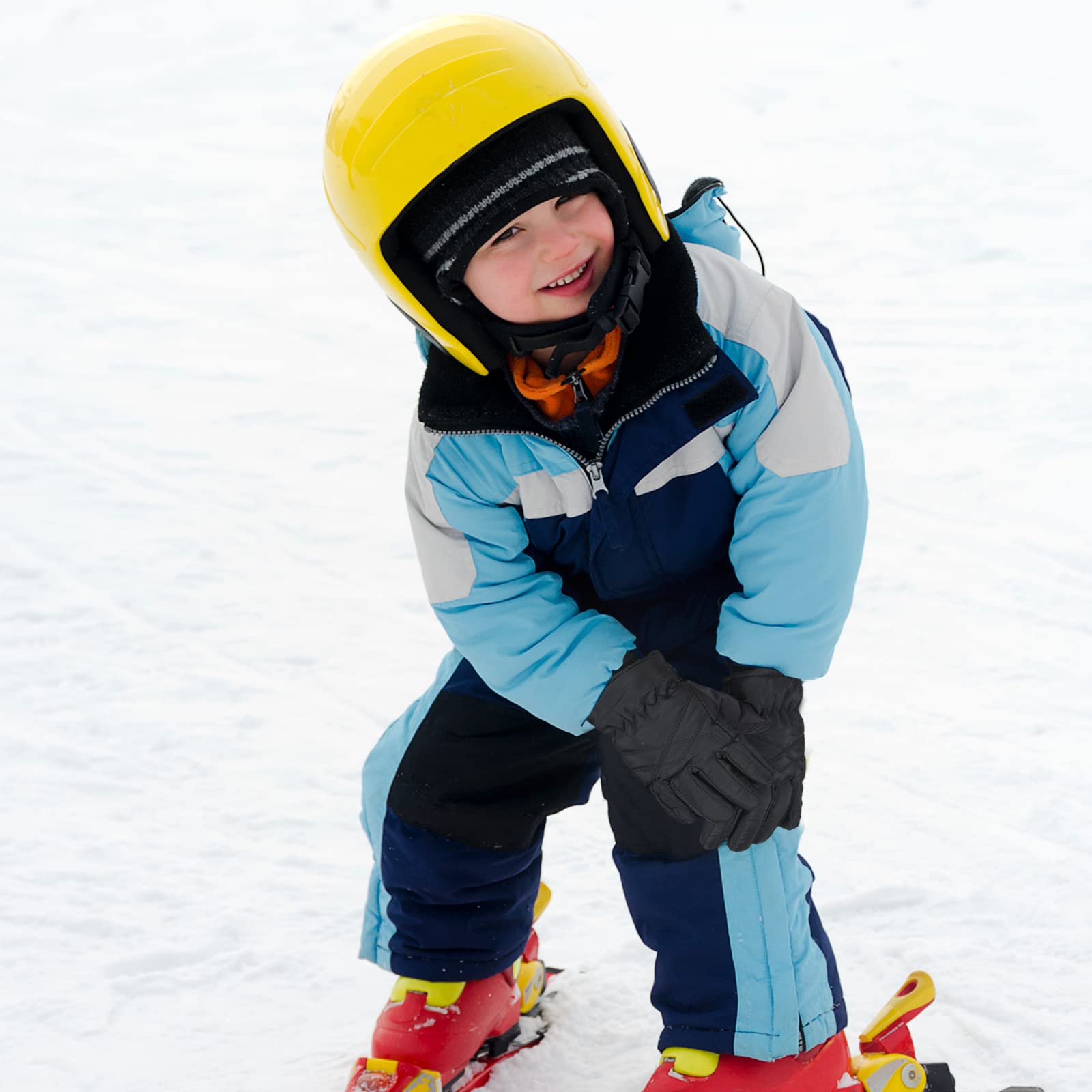 SATINIOR 2 Pares Guantes de Esquí Snowboard Invierno de Niños Manoplas de Nieve a Prueba de Viento