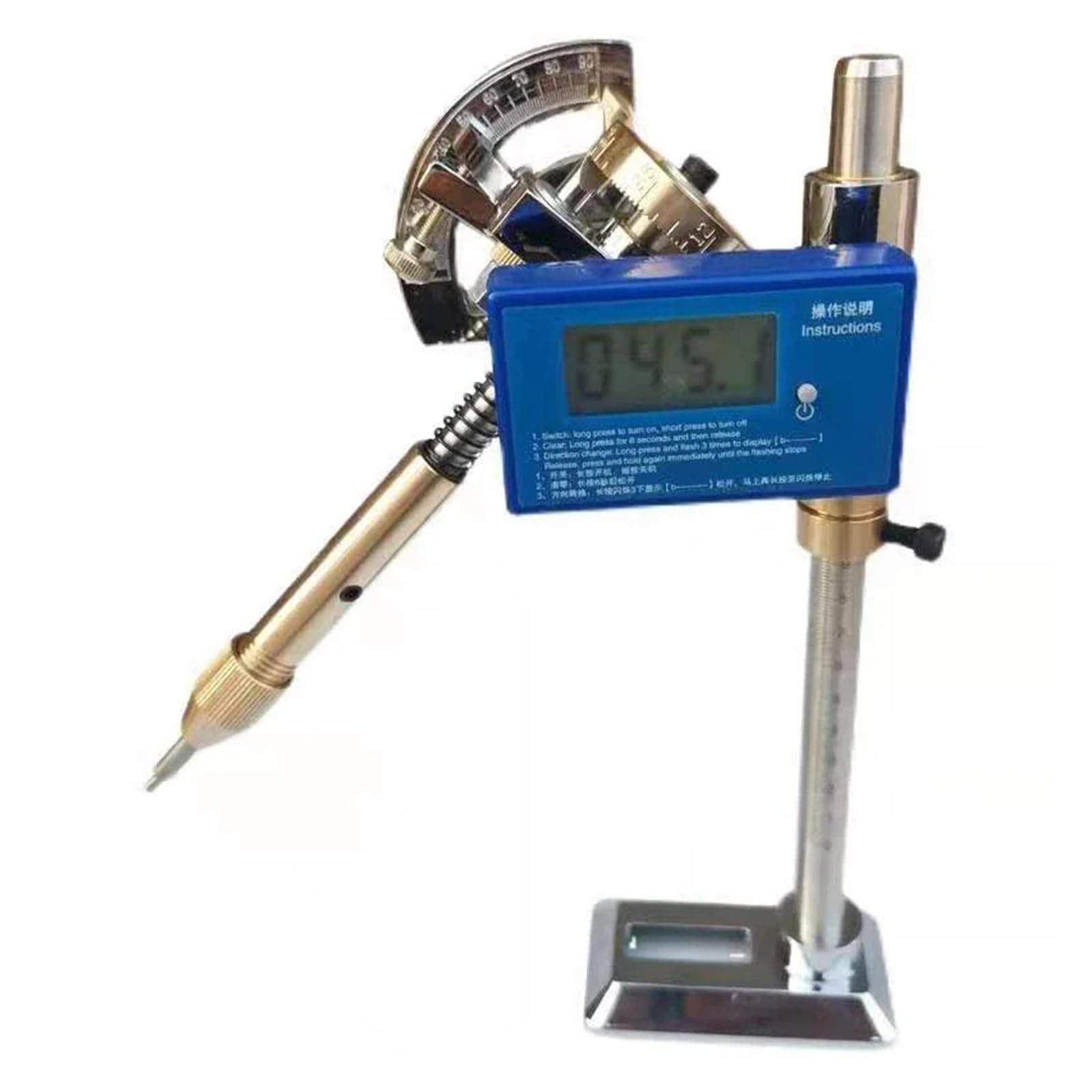 Yhdizsupo Blue High-Precision Angle Digital Display Gemstone Grinding Machine Manipulator Faceting Machine Handle 32/64/72/80/96 Index Gear(80 Index Gear)