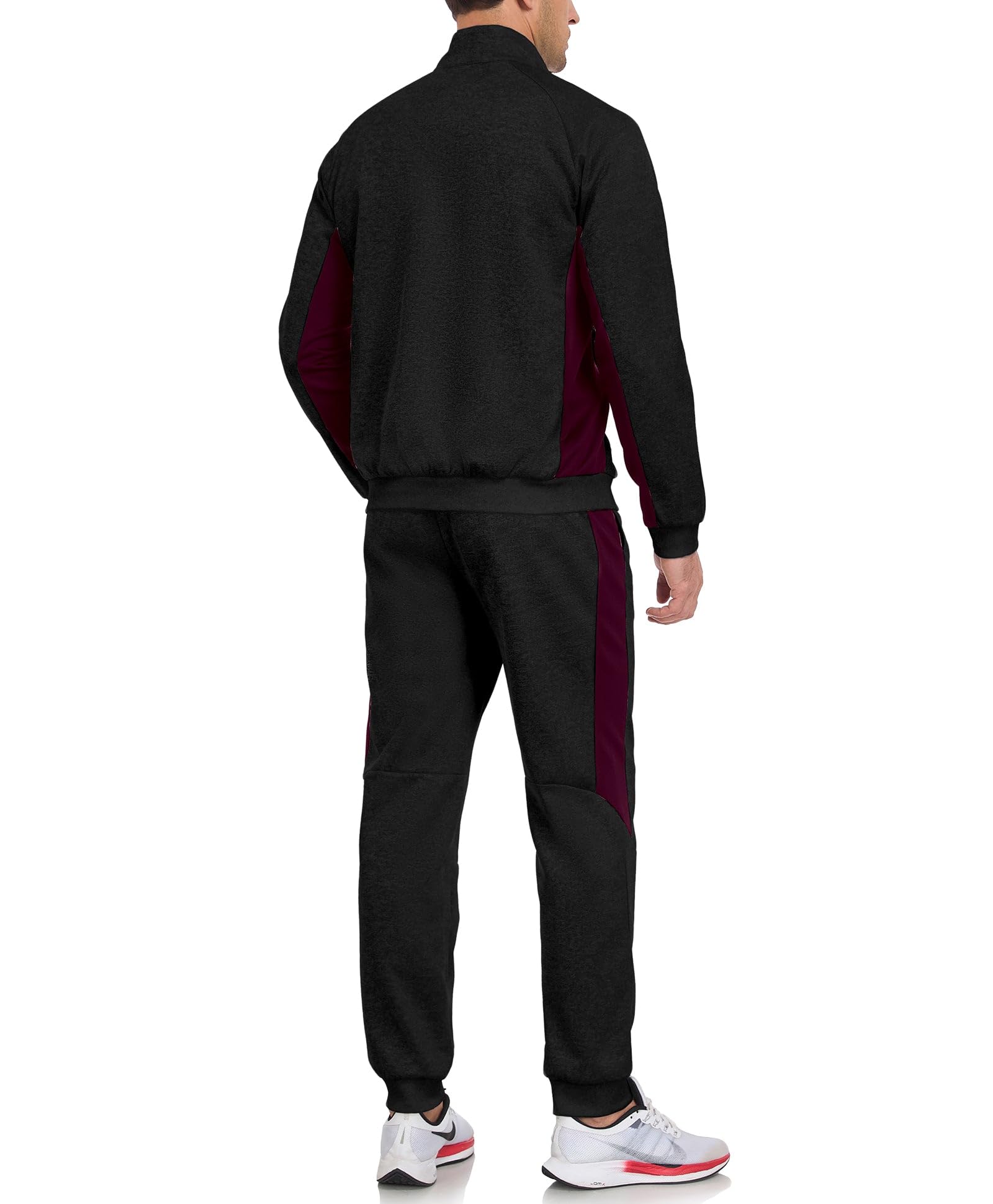 Little Donkey Andy Męski dres treningowy, 2-częściowy dres do biegania z zamkiem błyskawicznym, kurtka i spodnie do biegania, dres sportowy z długim rękawem, do fitnessu, na siłownię, piłkę nożną i do