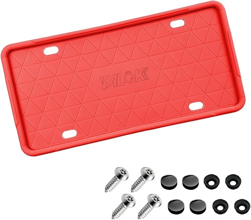 YALOK Marco de silicona para placa de matrícula con agujeros de drenaje, soporte universal para placa de automóvil de EE. UU. A prueba de óxido, a