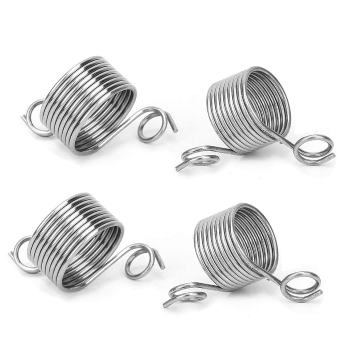 Bobozhong Silver Stainless Steel Coiled Knitting Thimble，4 Pieces Finger Ring Yarn Guide Coiled Finger Thimble Knitting Guide Ring Crafts Sewing Tool For Crocheting Coiled Finger Thimble 2 Different Sizes