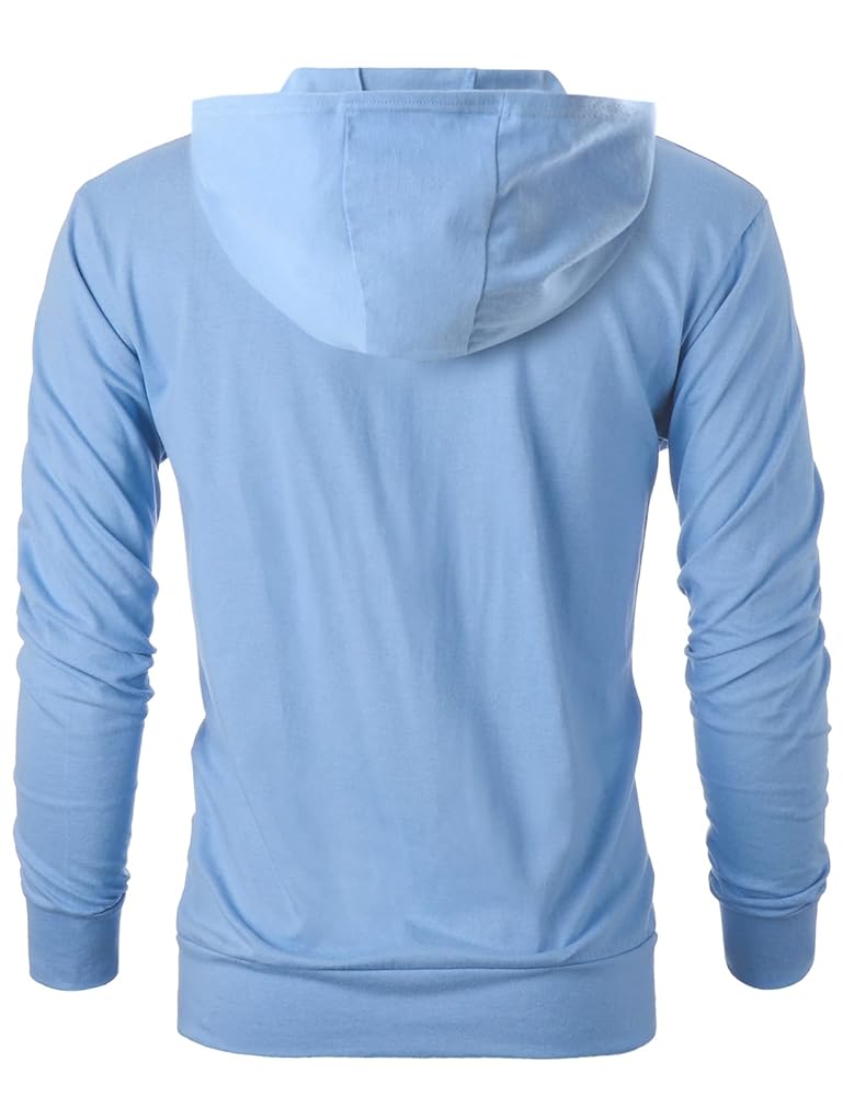 Amazon.com: Ohoo Mens 100% Cotton Hoodie - Two Way Zipper