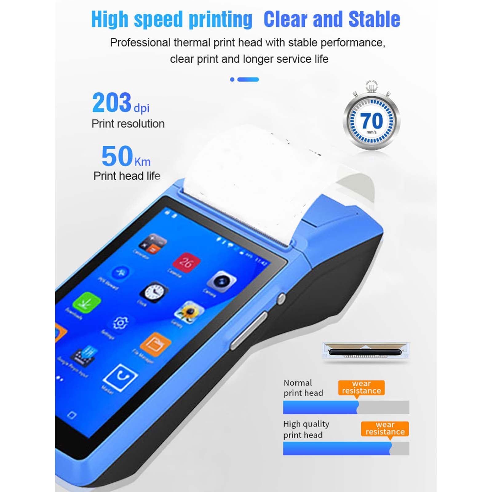 Registratore di Cassa Portatile multilingue con ordinazione Wireless Registratore di Cassa Portatile con Stampante POS Bluetooth