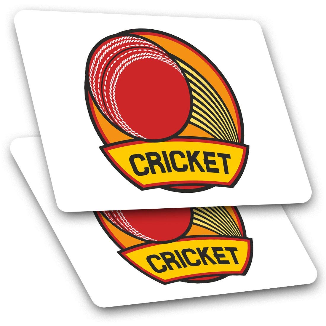2 x 7.5cm Rectangle Stickers - Cricket Ball England English UK Decals 7232