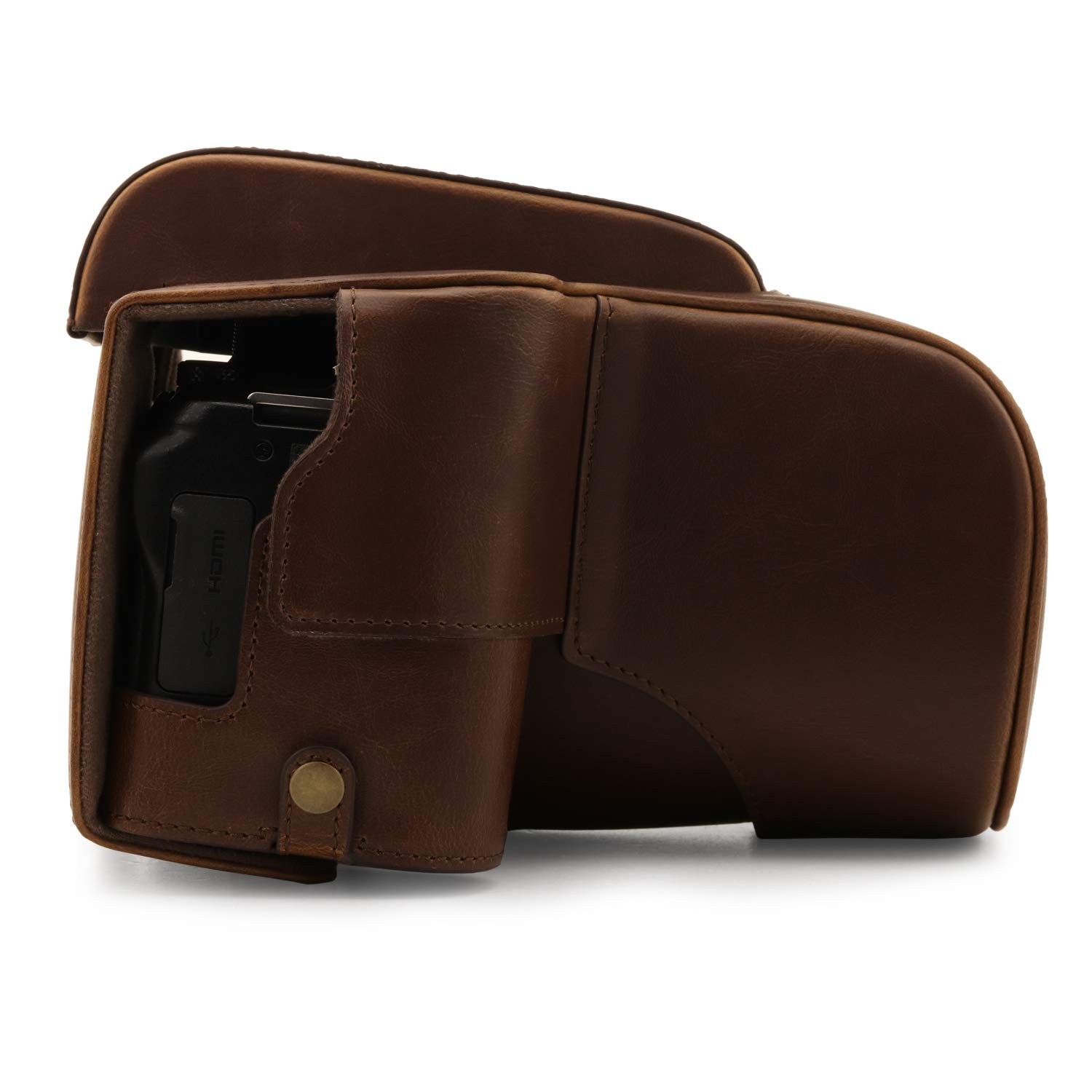 MegaGear Funda de ecopiel Compatible con Nikon Coolpix P950