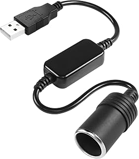 MEIRIYFA USB to Car Cigarette Lighter Converter,USB Male 5V to 12V Car Cigarette Lighter Female Adapter Cable for Car Driving Recorder,GPS,Electronic Dog