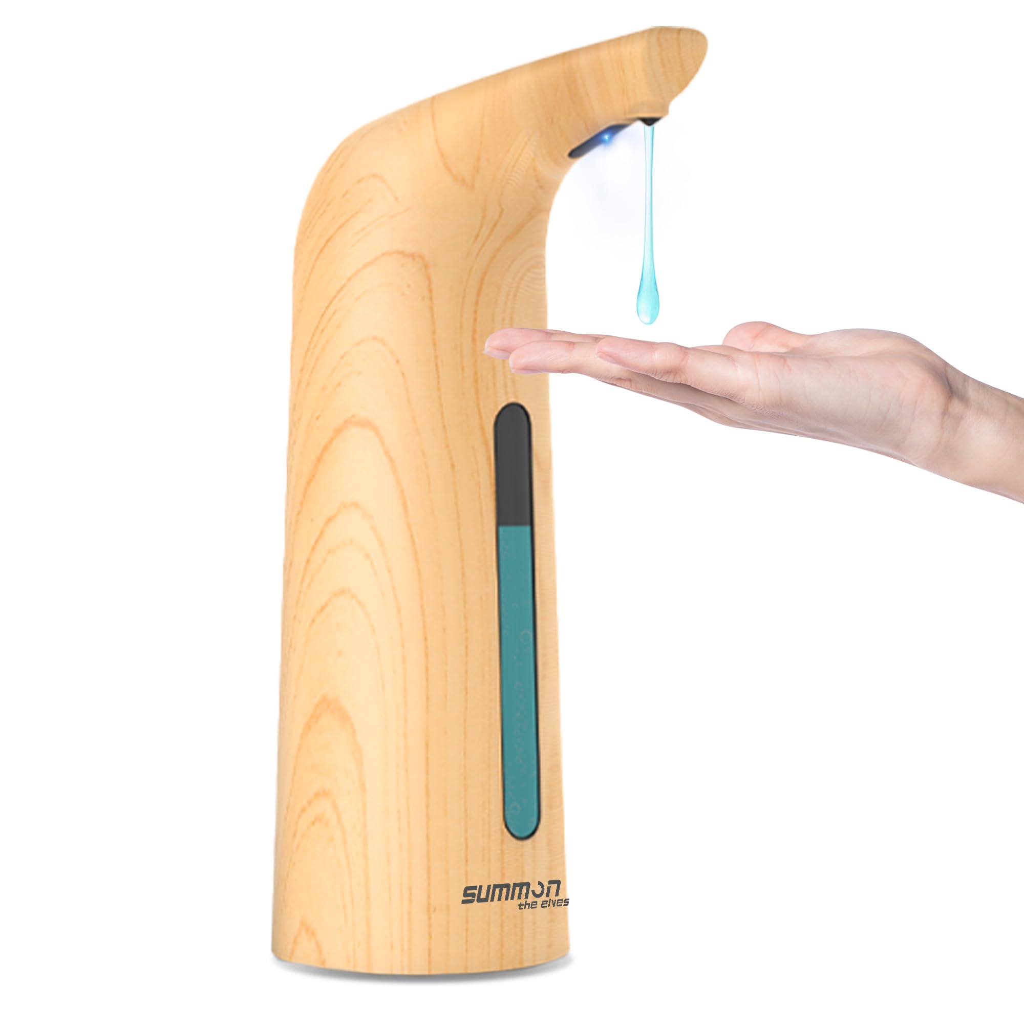 Photo 1 of [WOOD NOT SILVER] Summon The Elves Automatic Liquid Soap Dispenser Touchless,400ML Modern Dish Soap Dispenser with Sensor,4 Gear Adjustable Rechargeable Waterproof Hand Sanitizer Dispenser for Bathroom(Wood Grain)
