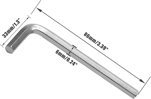Miniatura 3 de Llave hexagonal de 0.236 pulgadas, llave Allen, llave en forma de L, repuesto de cabeza hexagonal, llave hexagonal pequeña para reparación de