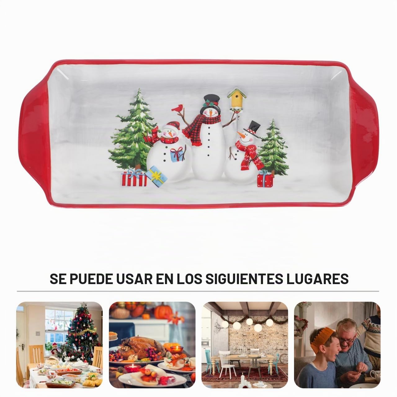 Alipis 1 Pc Servilletero Plato De Postre De Cerámica Platos De Navidad para Servir Plato De Feliz Navidad Bandeja De Nueces Bandeja para Servir Papa Noel Estante De La Joyería Arroz