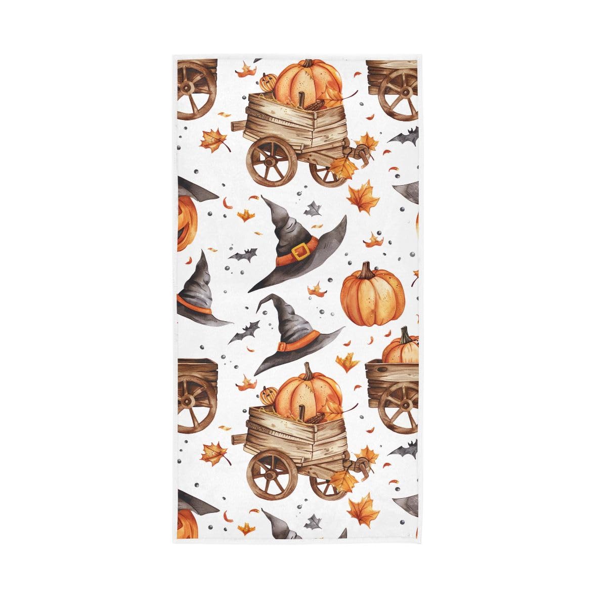 LSRCPD Halloween Pumpkins Witch Hats Hand Towel, Hand Towels for Bathroom 15 x 30 Inches, Hand Towels Cotton