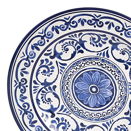 Amazon Basics Melamine Dinnerware Set, Service For 4, Traditional Blue And White - Set Of 12 #TOP2