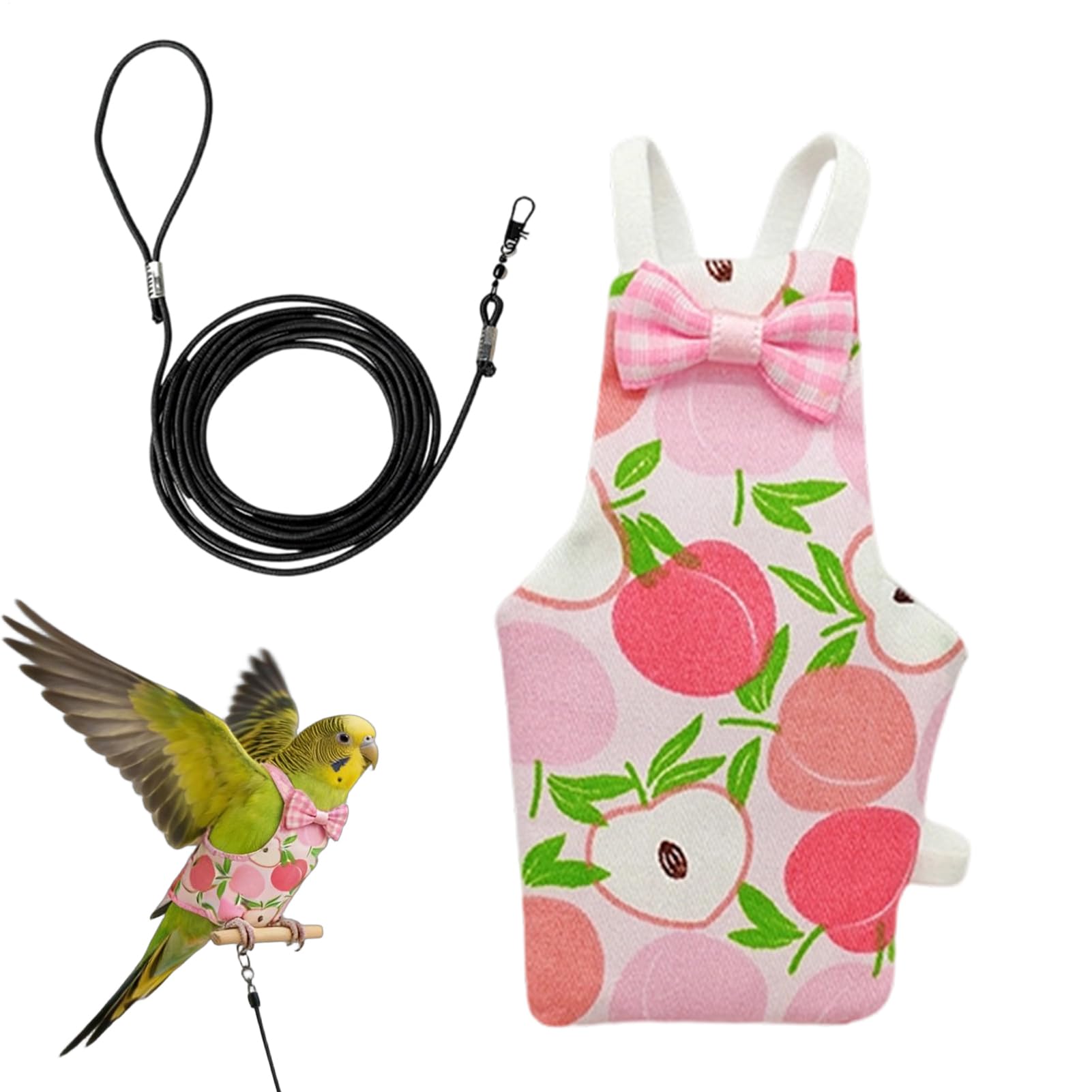 Couches à oiseaux pour animaux de compagnie, réutilisables et lavables, avec corde pour l'entraînement au vol des oiseaux, pour aras, perruches, inséparables, calopsittes et calopsittes