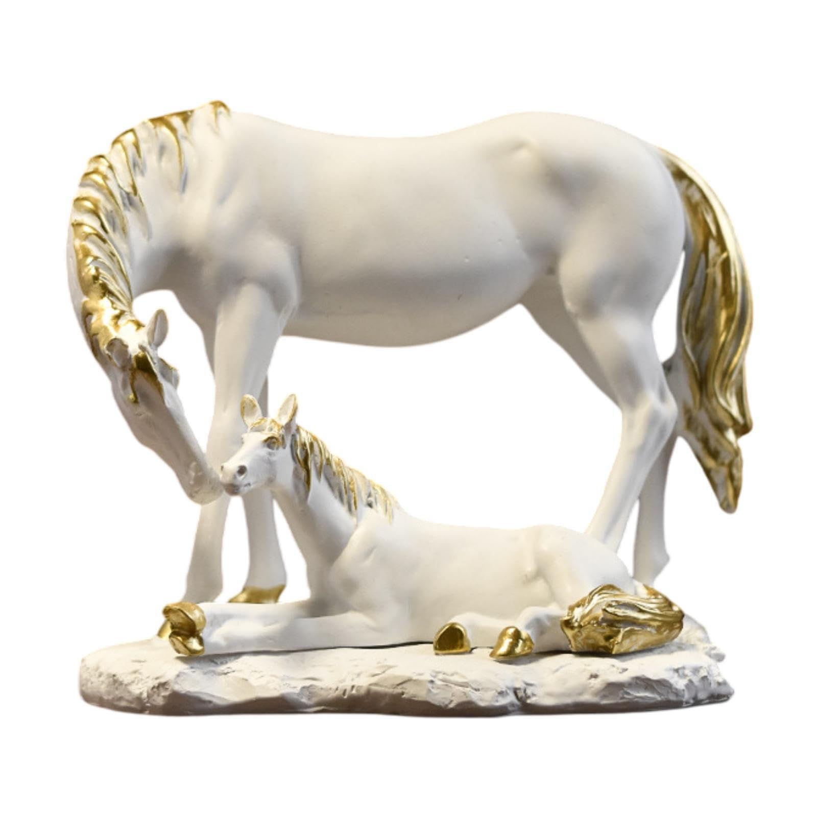 TWISAXC for Creative Horse Figurine Sculpture Resin Decor Accent For Living Room Realistic Details Horse Figurine Statue Aesthetic