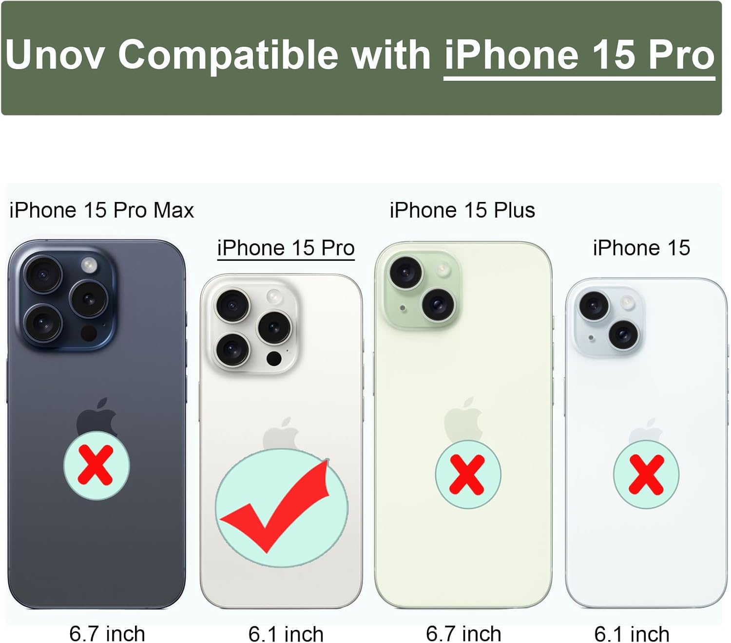 Unov Case Compatible with iPhone 15 Pro 5G Soft TPU Slim Protective Case with Dino Rainbow Dinosaur Dragon Card Holder Back Cover Case Wine Red - Image 8