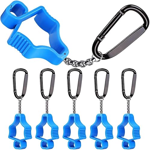 Miniatura 1 de SELEWARE 5 clips antideslizantes para guantes de trabajo, para guardia, trabajador de trabajo, lentes, cascos, abrazadera para colgar guantes, azul