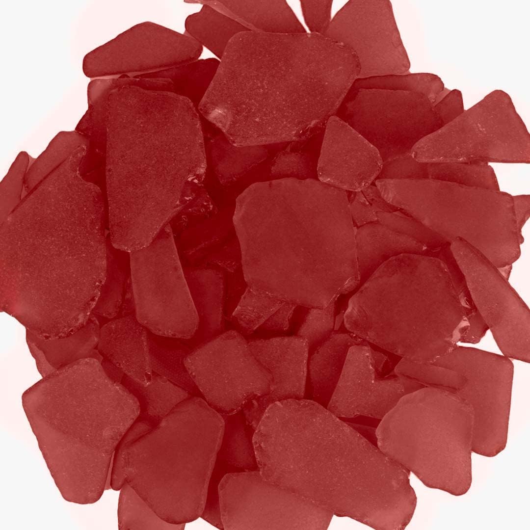 Nautical Crush Trading Red Sea Glass – 22oz Beach Glass for Crafts, Vase Fillers & Decor – Bulk Tumbled Seaglass Pieces for DIY Projects – Recycled Seaglass for Home, Weddings & Art