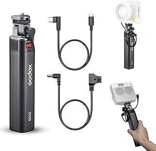 ملحق ML100bi، طقم قبضة بطارية BG02 بسعة 95 وات/ساعة (6600 مللي أمبير)، مزودة بمنفذي USB C وD-TAP، مع محول من ¼"-20 إلى ⅝" وكابلات USB-C وD-TAP متوافق مع ML60IIBi ML100Bi ML100R FH50Bi FH50R من