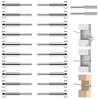 Invisible Cable Railing Kit, 20Pack SST316 Swage Tensioner and Terminal Hidden for Cable Railing, 1/8" Cable Railing Hardware with Spare Thread Stud for Wood/Level/Stair Post