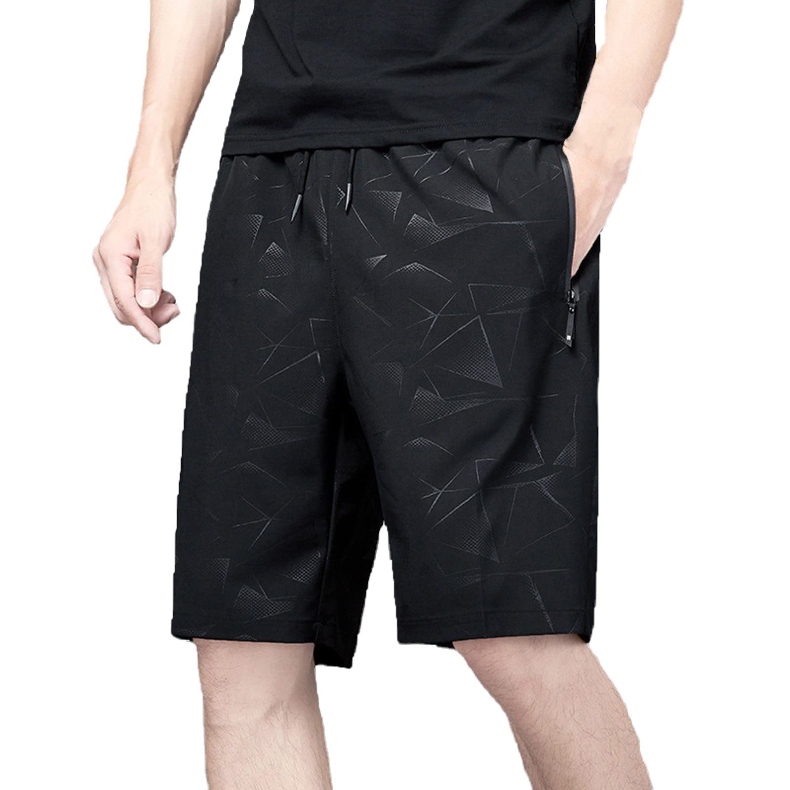 Ymosrh Mens Gym Shorts Casual Lightweight Drawstring Summer Beach Short Pants M-7XL